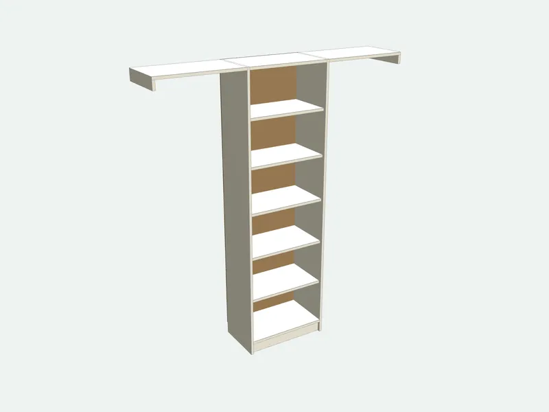 Closet organizer seen from the other side
