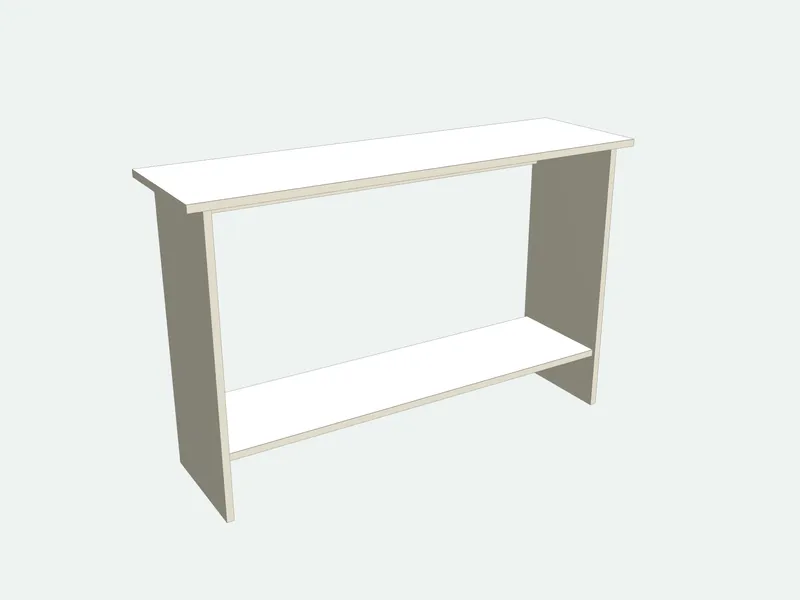 Console table seen from the other side