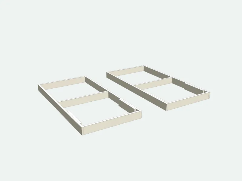 Cornhole boards with the top removed