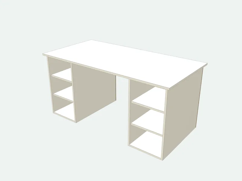 Craft and sewing table plan in 3D