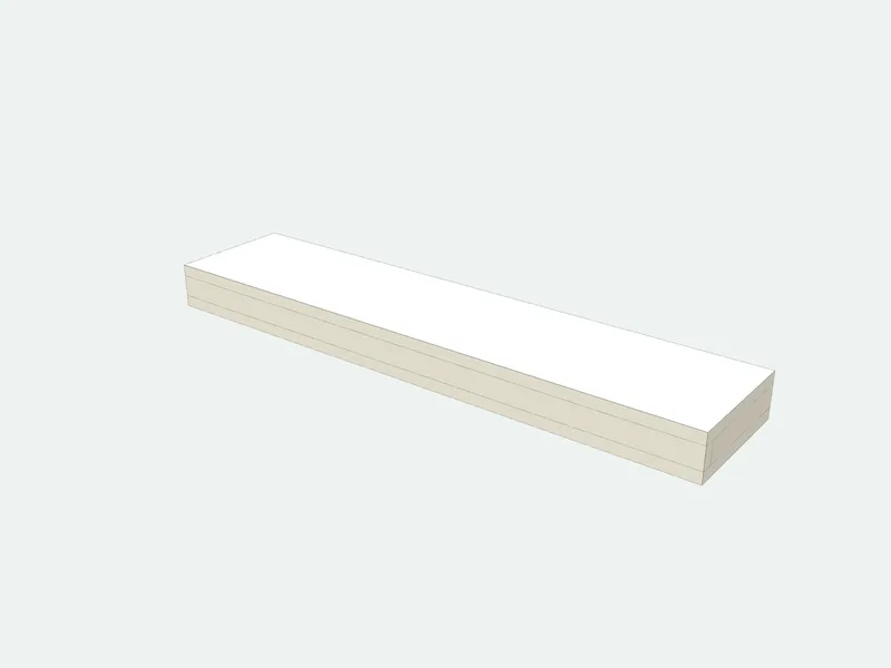 Floating shelf plan in 3D