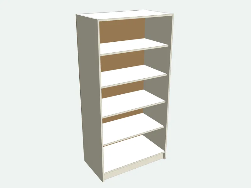 Garage cabinet with the doors removed, showing the inside