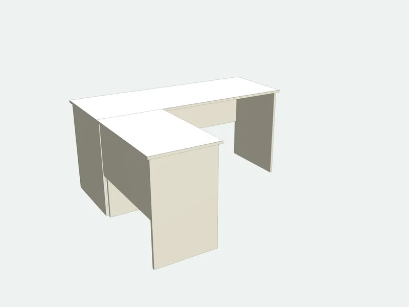 L-shaped desk seen from the other side