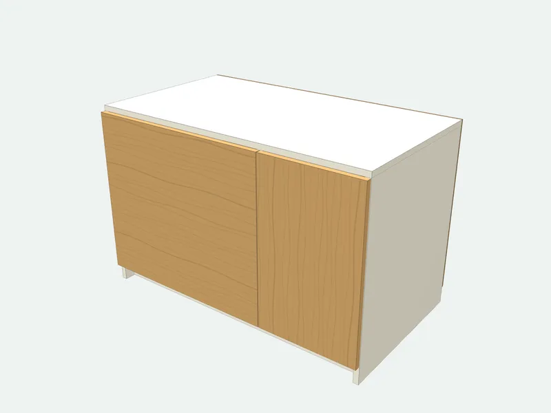 Litter box cabinet plan in 3D