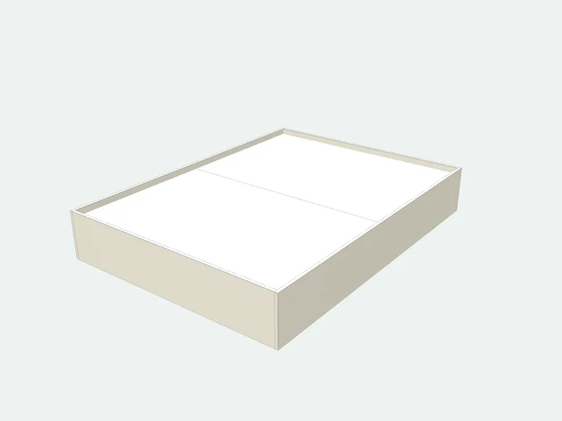 Platform bed plan in 3D