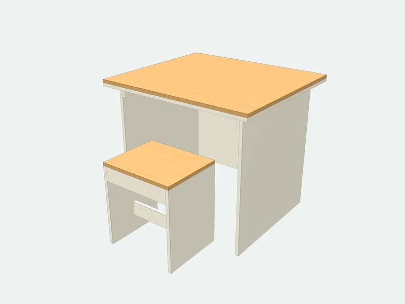 Shooting bench plan in 3D