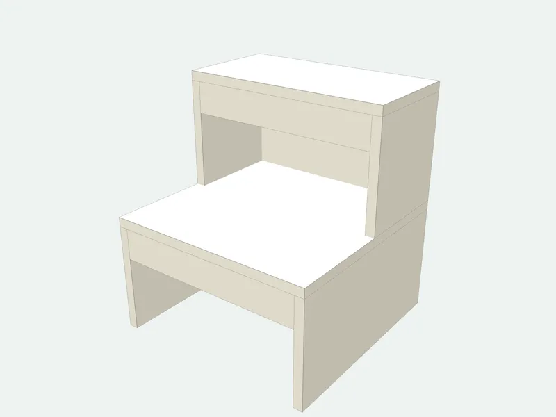 Step stool plan in 3D