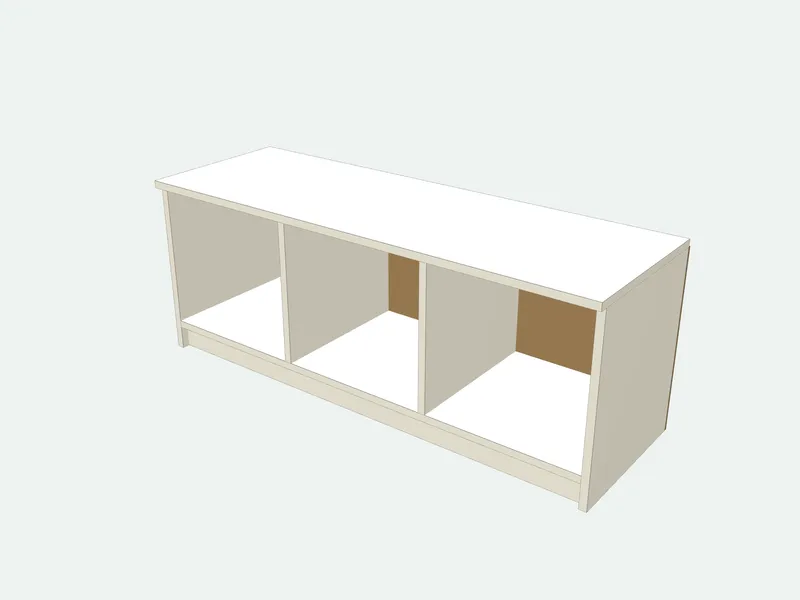 Storage bench plan in 3D