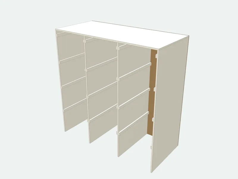 Tote storage rack plan in 3D