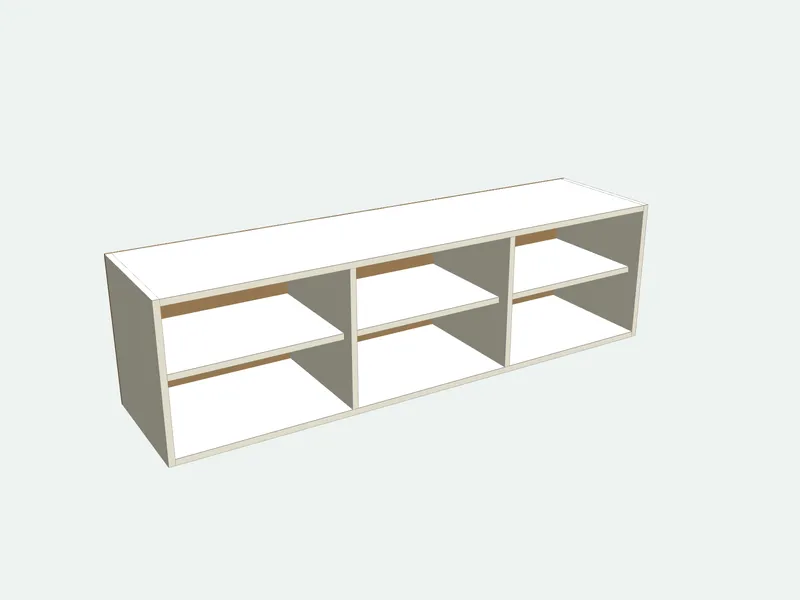 TV stand with the doors removed, showing the inside